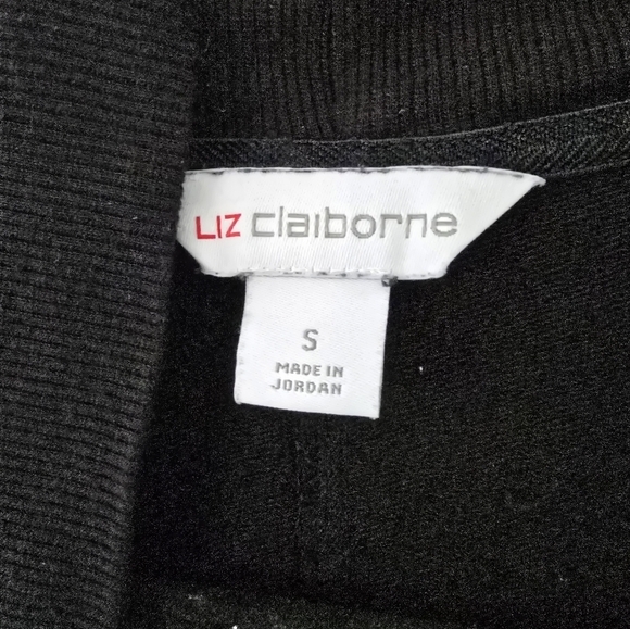 Liz Claiborne Cardigan Sweater Womens Sz S Black Long Sleeve Open Lightweight - Picture 3 of 7
